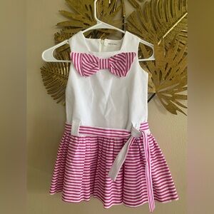 Adorable Striped Bow Kids Dress
